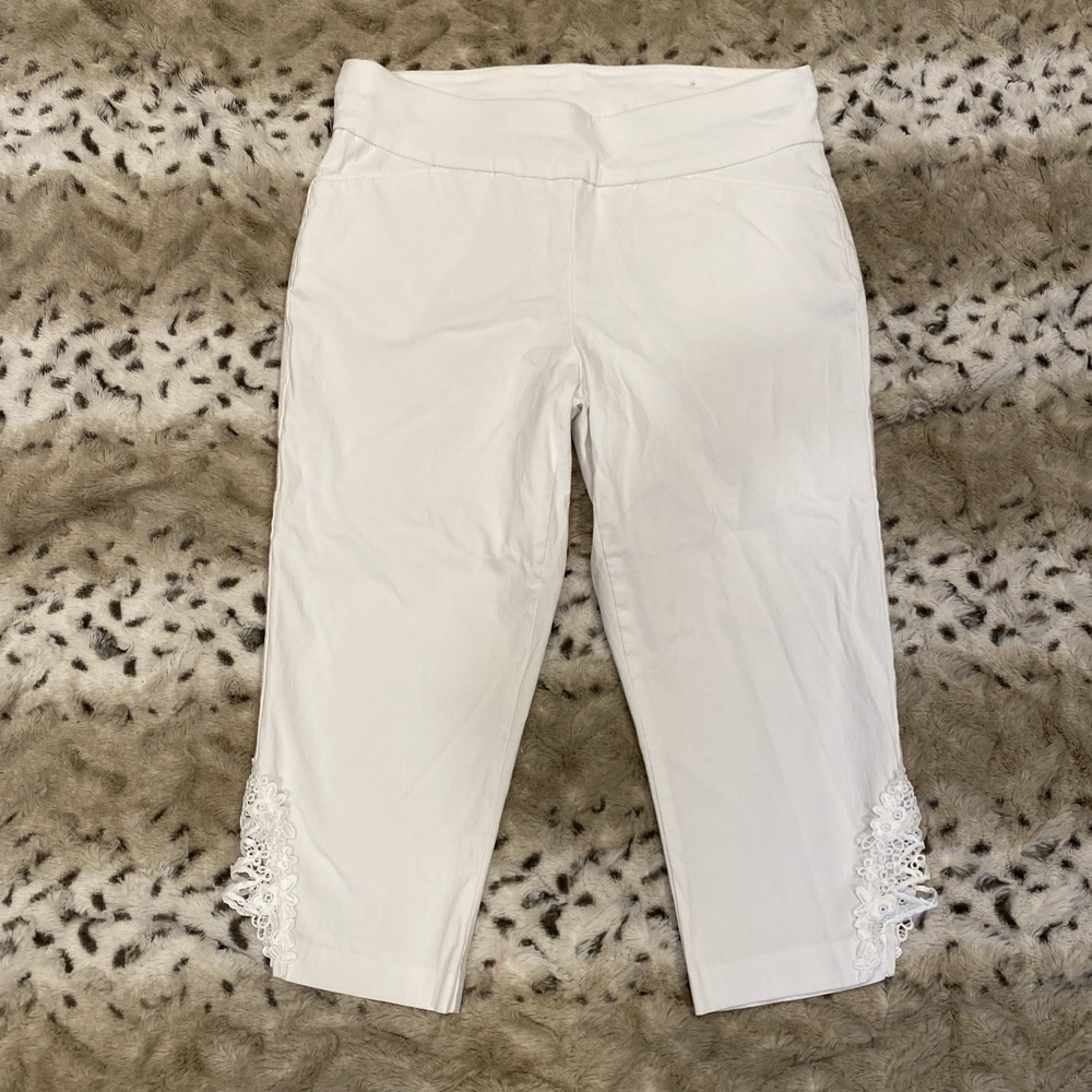 Christopher Banks  White Lace Stitching Capris Leggings 10P ( 32x18)